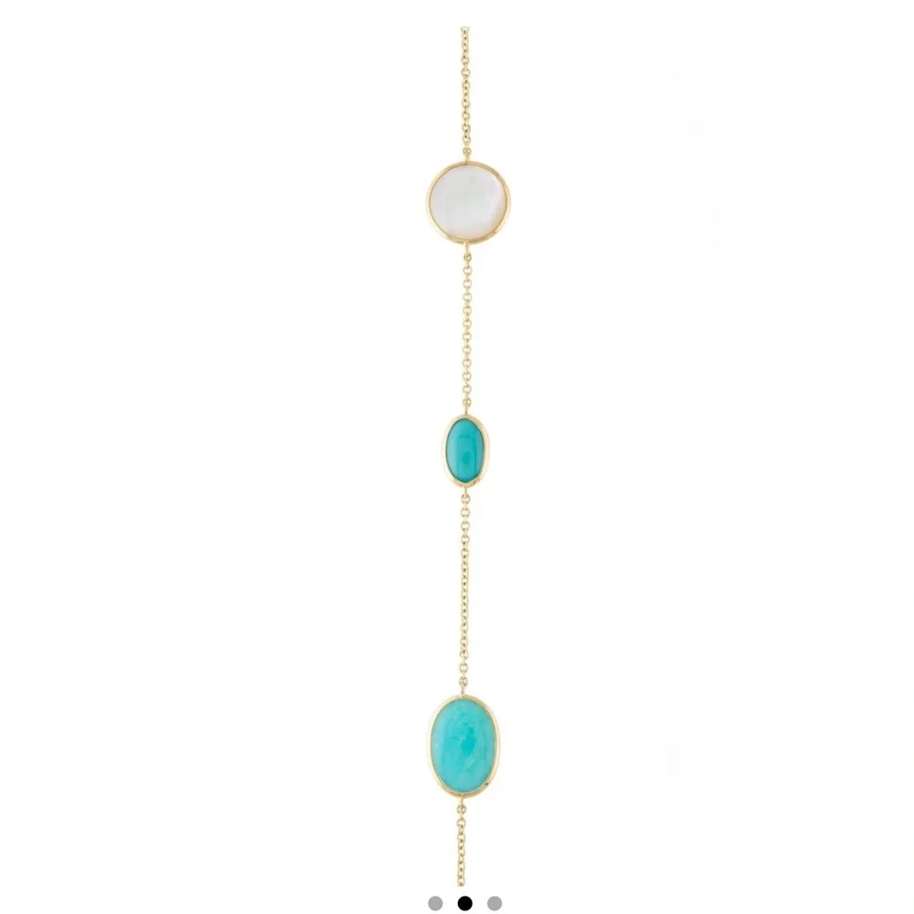 Ippolita 18k YG Mother of Pearl & Amazonite Necklace- 12 grams - Picture 4 of 6